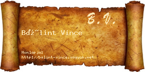 Bálint Vince névjegykártya